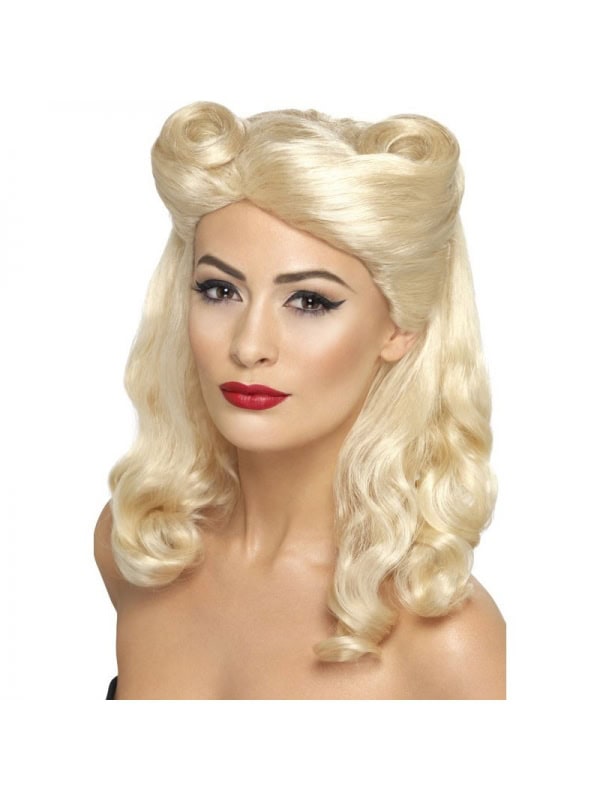 Perruque pin-up années 40 blonde | Accessoires