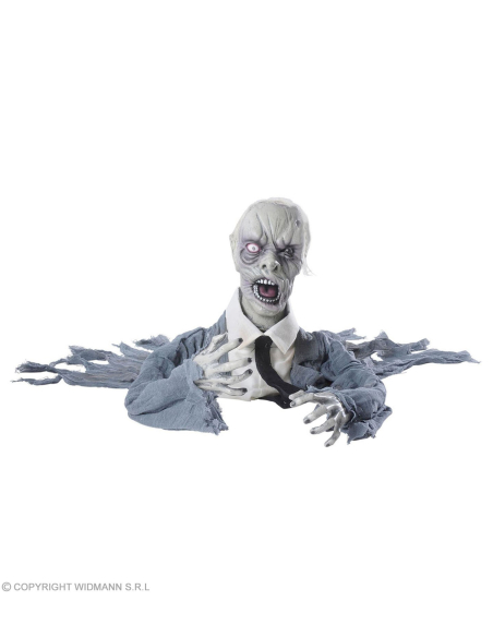 Zombie avec tête tournante, son et yeux lumineux - 140 cm