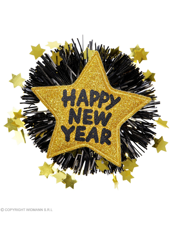 Broche Happy New Year 2 couleurs au choix (doré ou argenté)