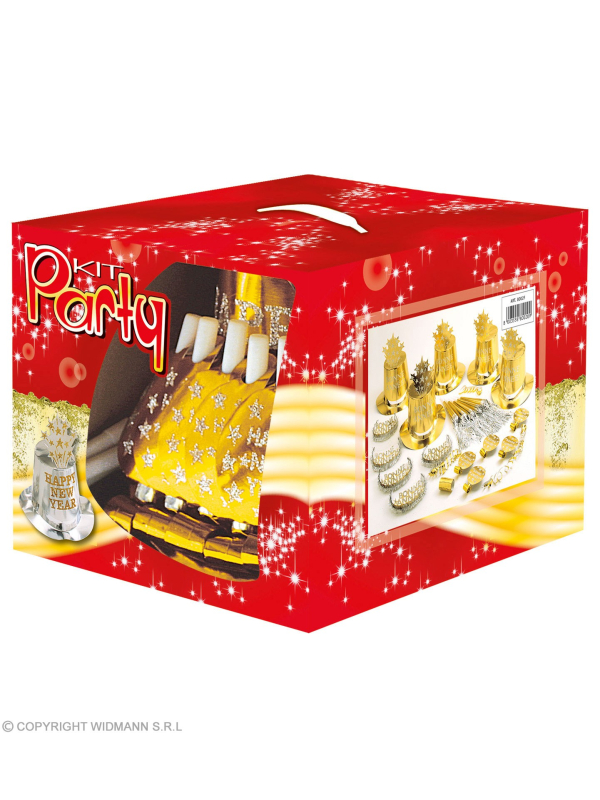 Accessoires Bonne Année, Or pour 10 personnes (21 pièces)