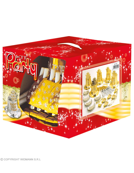 Accessoires Bonne Année, Or pour 10 personnes (21 pièces)