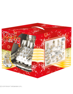 Accessoires Bonne Année, Argent pour 10 personnes (21 pièces) 2