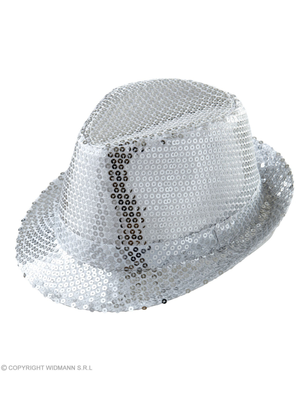 Chapeau pailleté argent mixte