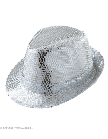 Chapeau pailleté argent mixte