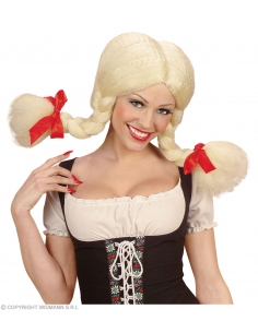 Perruque blonde de Heidi avec des couettes