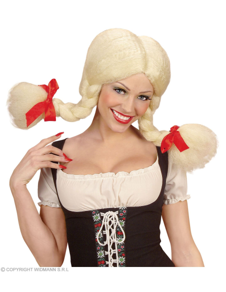 Perruque  blonde de Heidi avec des couettes