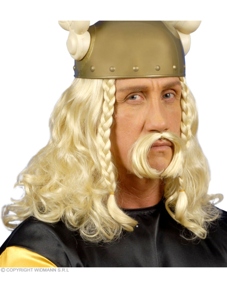 Perruque et moustache blonde de Gaulois