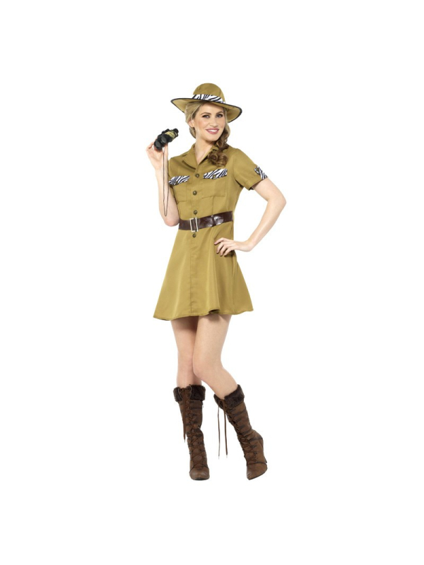 Déguisement safari pour femme, Marron (robe et chapeau)