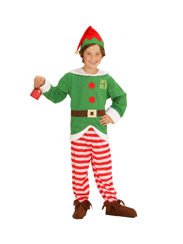 Déguisement Elfe de noël garçon (haut, pantalon, bonnet)