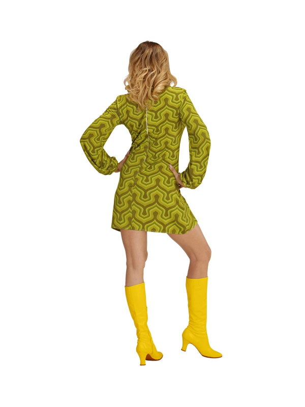 Déguisement disco femme (robe wallpaper verte)