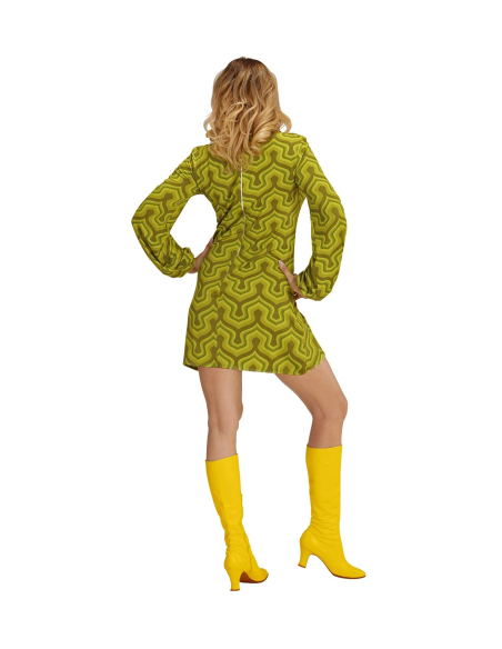 Déguisement disco femme (robe wallpaper verte)