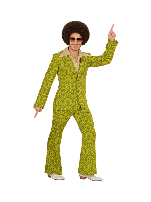 Déguisement Années 70 Wallpaper vert, Homme (veste, pantalon)