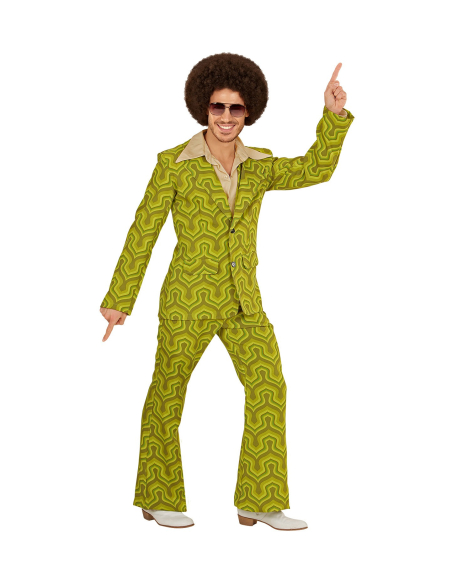 Déguisement Années 70 Wallpaper vert, Homme (veste, pantalon)