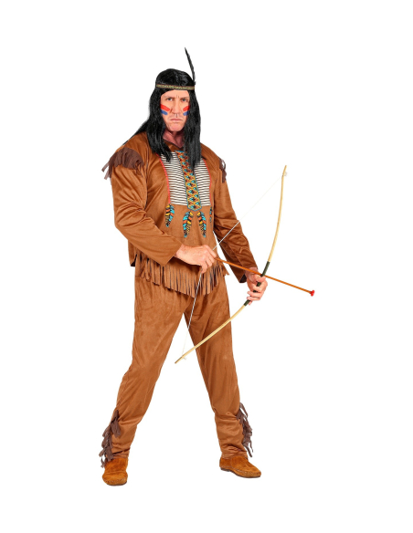 Déguisement Indien Homme marron (casaque, pantalon, bandeau avec plume)