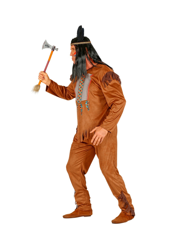 Déguisement Indien Homme marron (casaque, pantalon, bandeau avec plume)