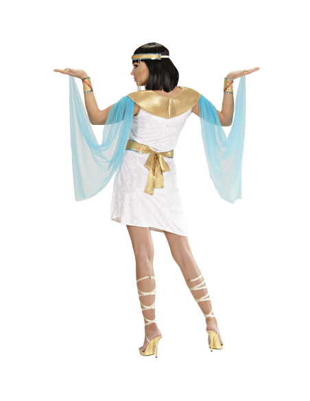déguisement égyptienne (robe, plastron avec voiles, ceinture, bracelets, coiffe avec petites perles