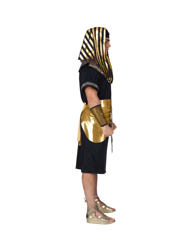 Déguisement Pharaon Homme (tunique, ceinture, collier, bracelets, casque)