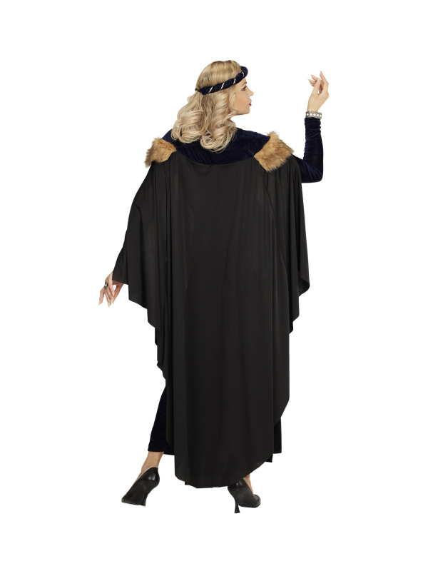 Déguisement médiéval femme (robe avec cape, ceinture, coiffe)