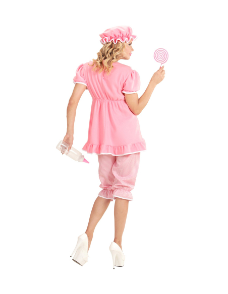 Déguisement femme bébé rose (robe avec biberon, bermuda, bonnet)