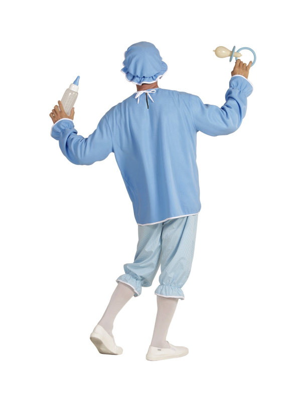 Déguisement de Bébé Bleu Homme (tunique avec biberon, pantalon, bonnet)