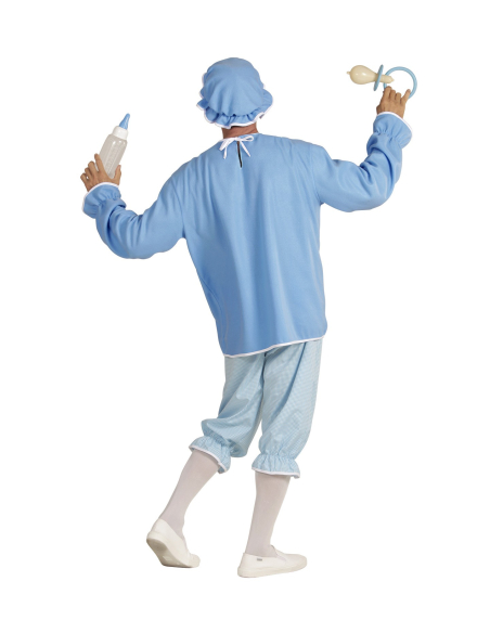 Déguisement de Bébé Bleu Homme (tunique avec biberon, pantalon, bonnet)