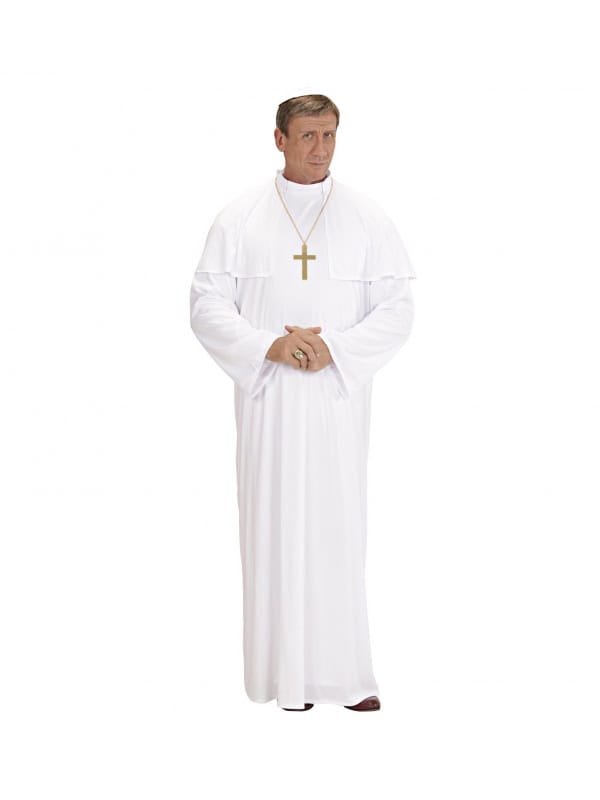 Déguisement Pape Homme blanc (tunique, cape, calotte)