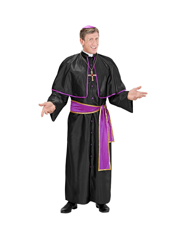Déguisement Cardinal Homme (tunique avec cape, ceinture, calotte)