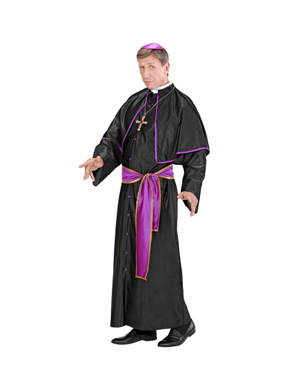 Déguisement Cardinal Homme (tunique avec cape, ceinture, calotte)