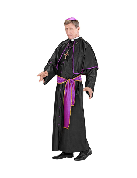 Déguisement Cardinal Homme (tunique avec cape, ceinture, calotte)