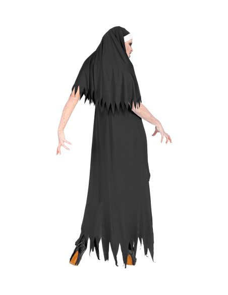 Déguisement none de l'horreur femme, noir et blanc (robe avec jupon, coiffe)