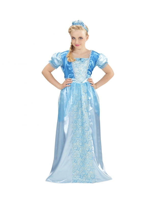 Déguisement Princesse des neiges bleu (robe, tiare)