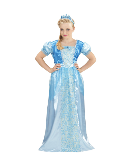 Déguisement Princesse des neiges bleu (robe, tiare)