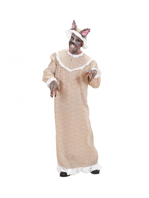 Déguisement Grand-Mère Loup Homme (robe, bonnet)