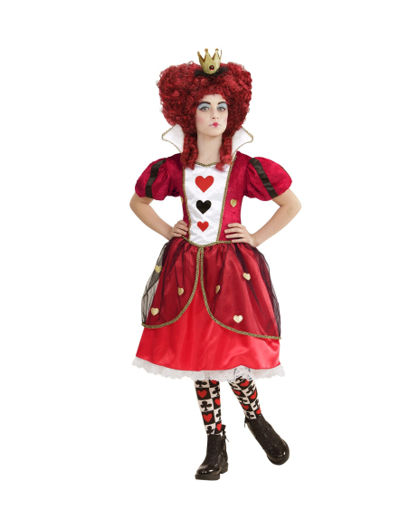 Déguisement Reine de coeur enfant (robe, jupon, couronne)