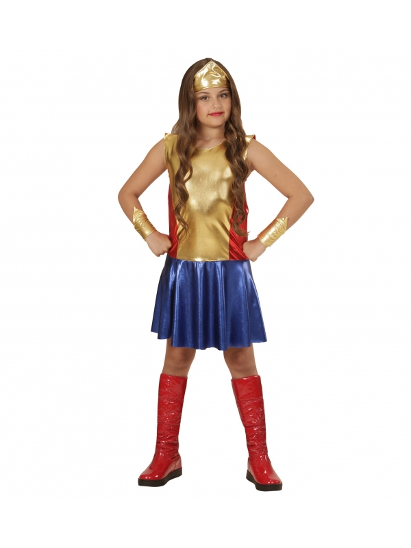 Déguisement Wonder Girl (robe, bandeau, manchettes)