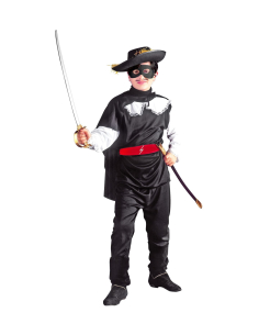 Déguisement héros masqué enfant (casaque, pantalon, ceinture, cape, masque)