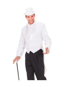 Déguisement Queue de Pie Blanche Homme (veste avec col satin)