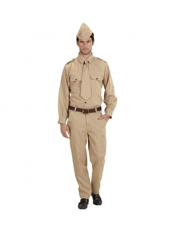 Déguisement Soldat WW2 Homme (chemise, pantalon, cravate, chapeau)