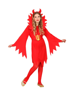 Déguisement Démon fille rouge (robe, ceinture avec maxi collar)