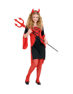 Déguisement Diablesse rouge et noir (robe, cornes)