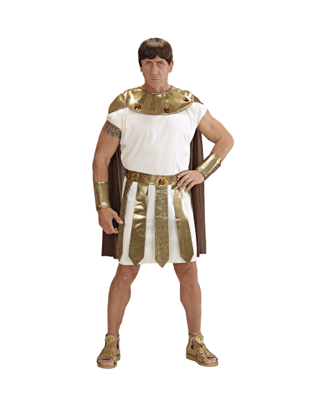 Déguisement Romain Homme (tunique, ceinture, bracelets, cuirasse pour les épaules avec cape)