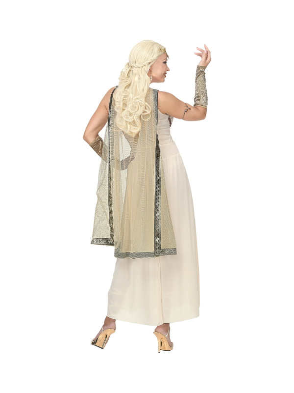 Déguisement déesse grecque/romaine (robe avec cape, manchettes, coiffe)