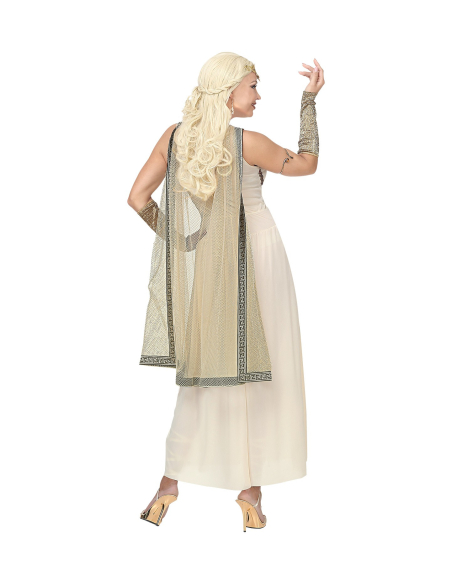 Déguisement déesse grecque/romaine (robe avec cape, manchettes, coiffe)