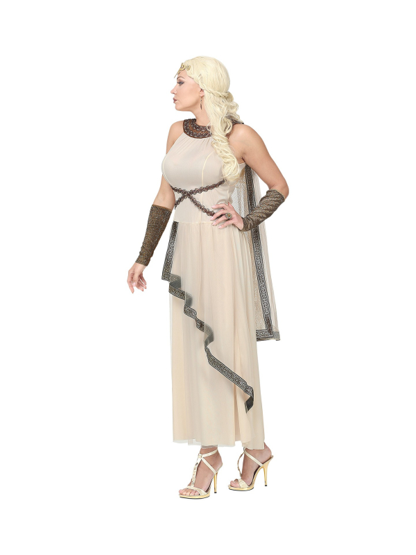 Déguisement déesse grecque/romaine (robe avec cape, manchettes, coiffe)