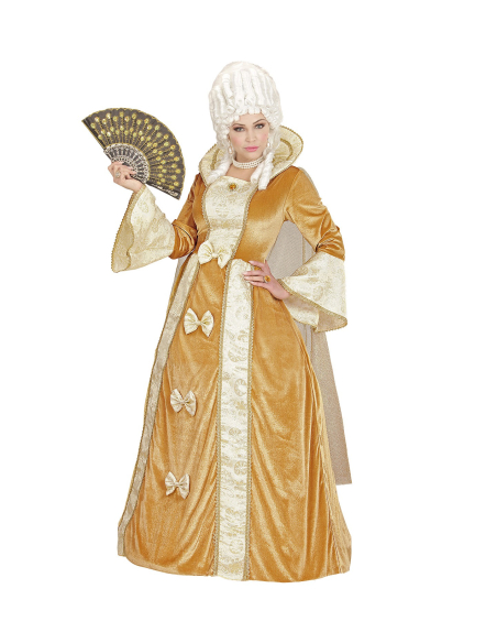 Déguisement vénitienne femme (robe avec jupon crinoline, cape)