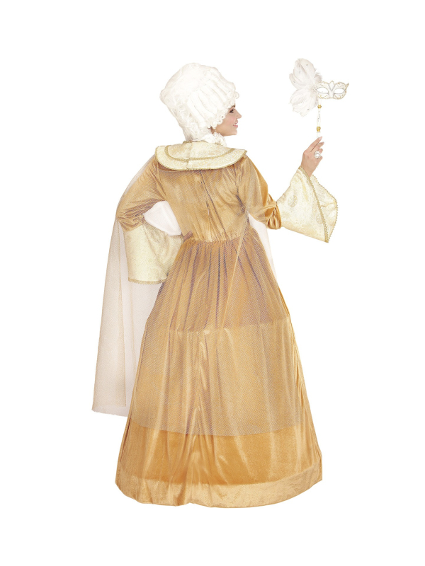 Déguisement vénitienne femme (robe avec jupon crinoline, cape)