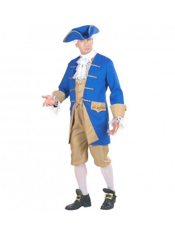 Déguisement Colonial Homme (veste avec gilet, jabot, pantalon, chapeau, boucles pour chaussures)