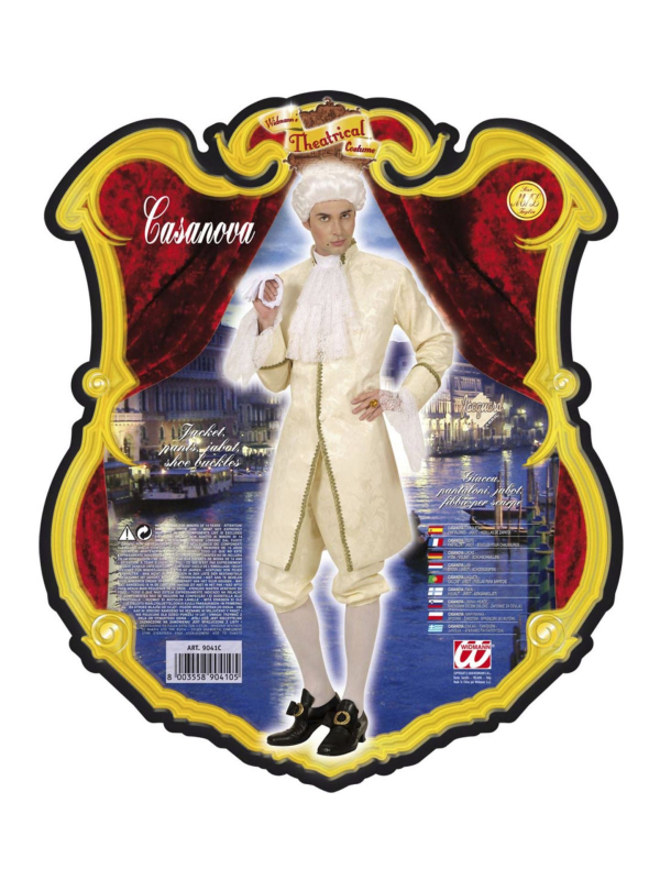 Déguisement Casanova (jaquette, pantalon, jabot, boucles chaussures)