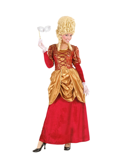 Déguisement Marquise Rouge et or (robe en velours)
