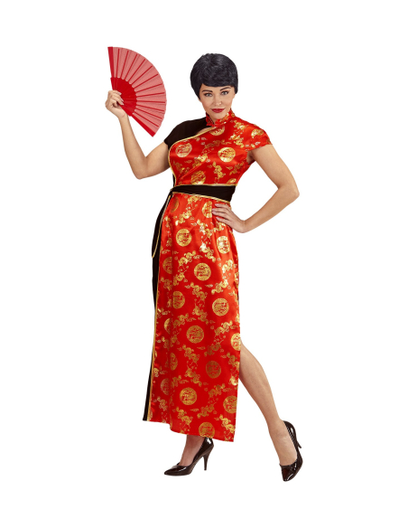 Déguisement Chinoise femme (robe rouge et noire))